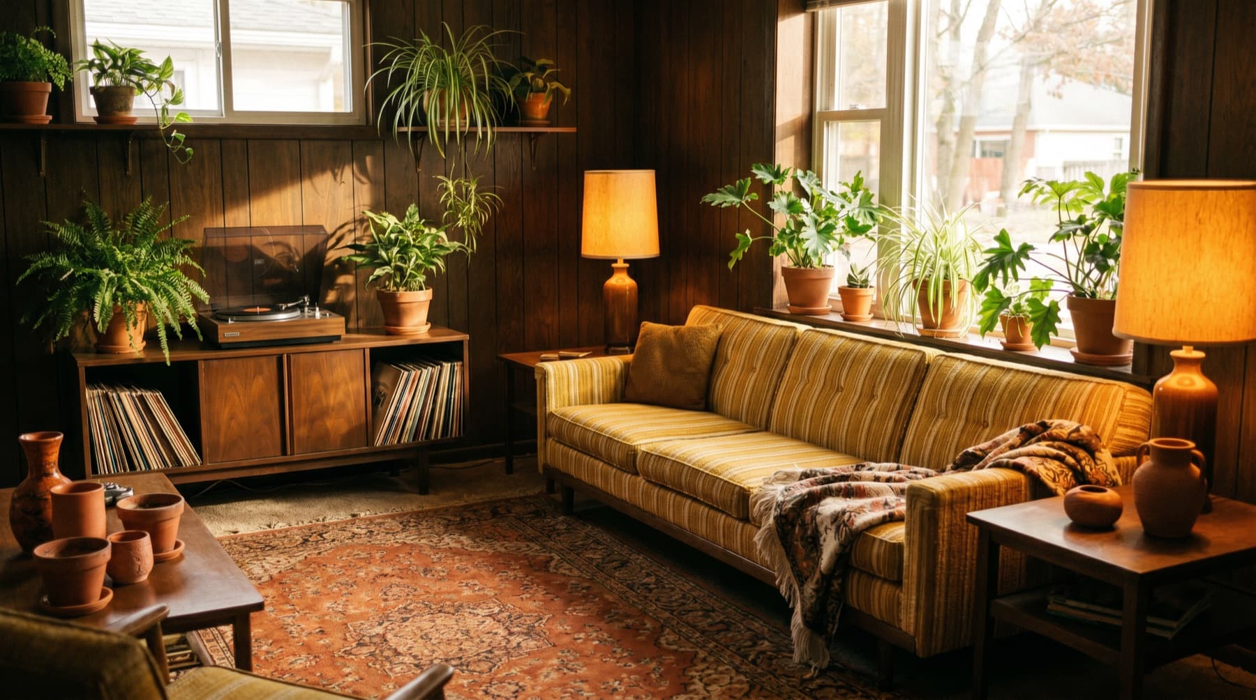 Friends laughing together in a cozy living room